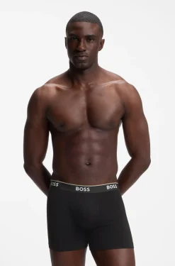 Three-pack of stretch-cotton logo-waistband boxer briefs