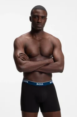 Three-pack of stretch-cotton logo-waistband boxer briefs