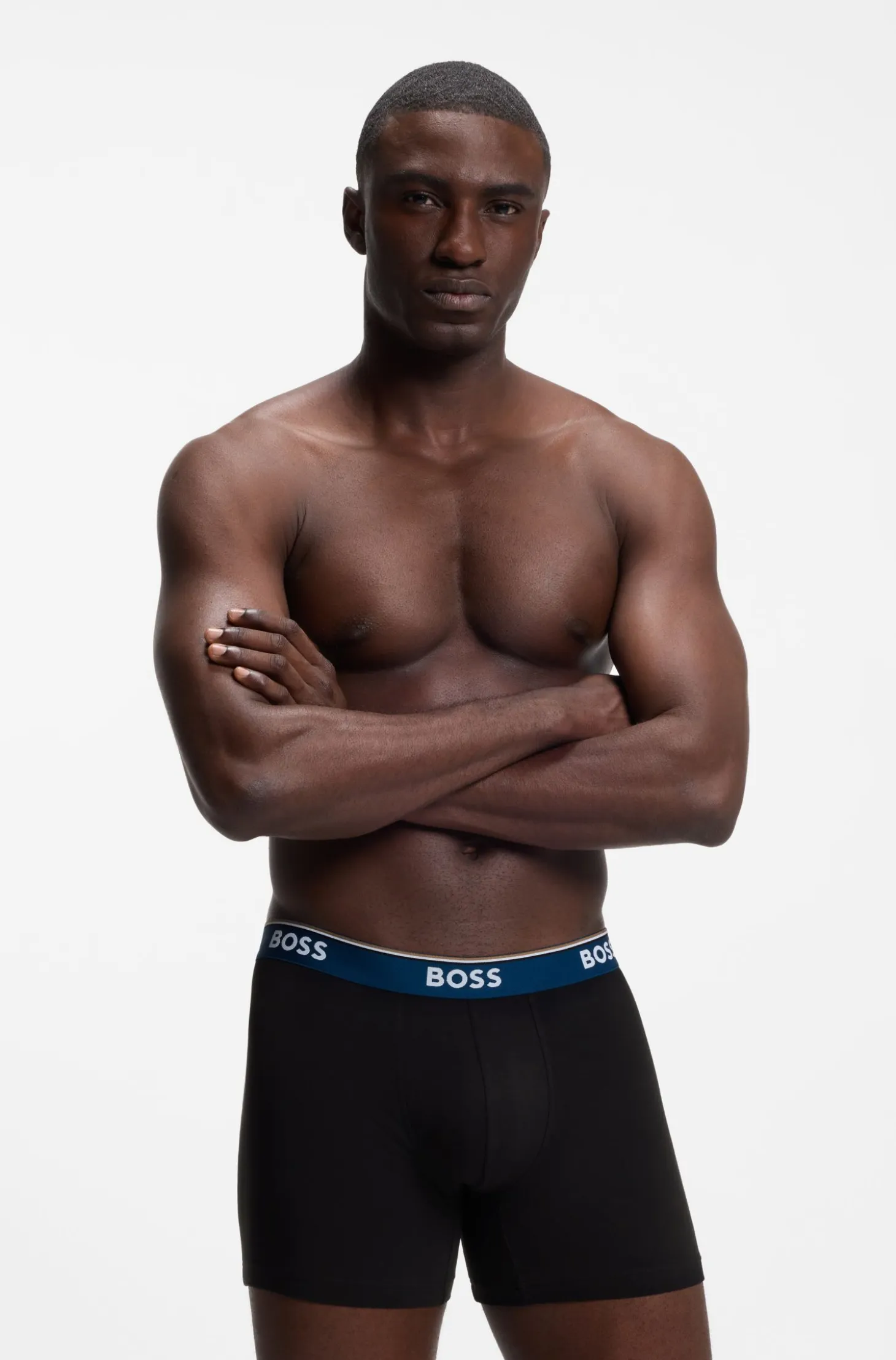 Three-pack of stretch-cotton logo-waistband boxer briefs