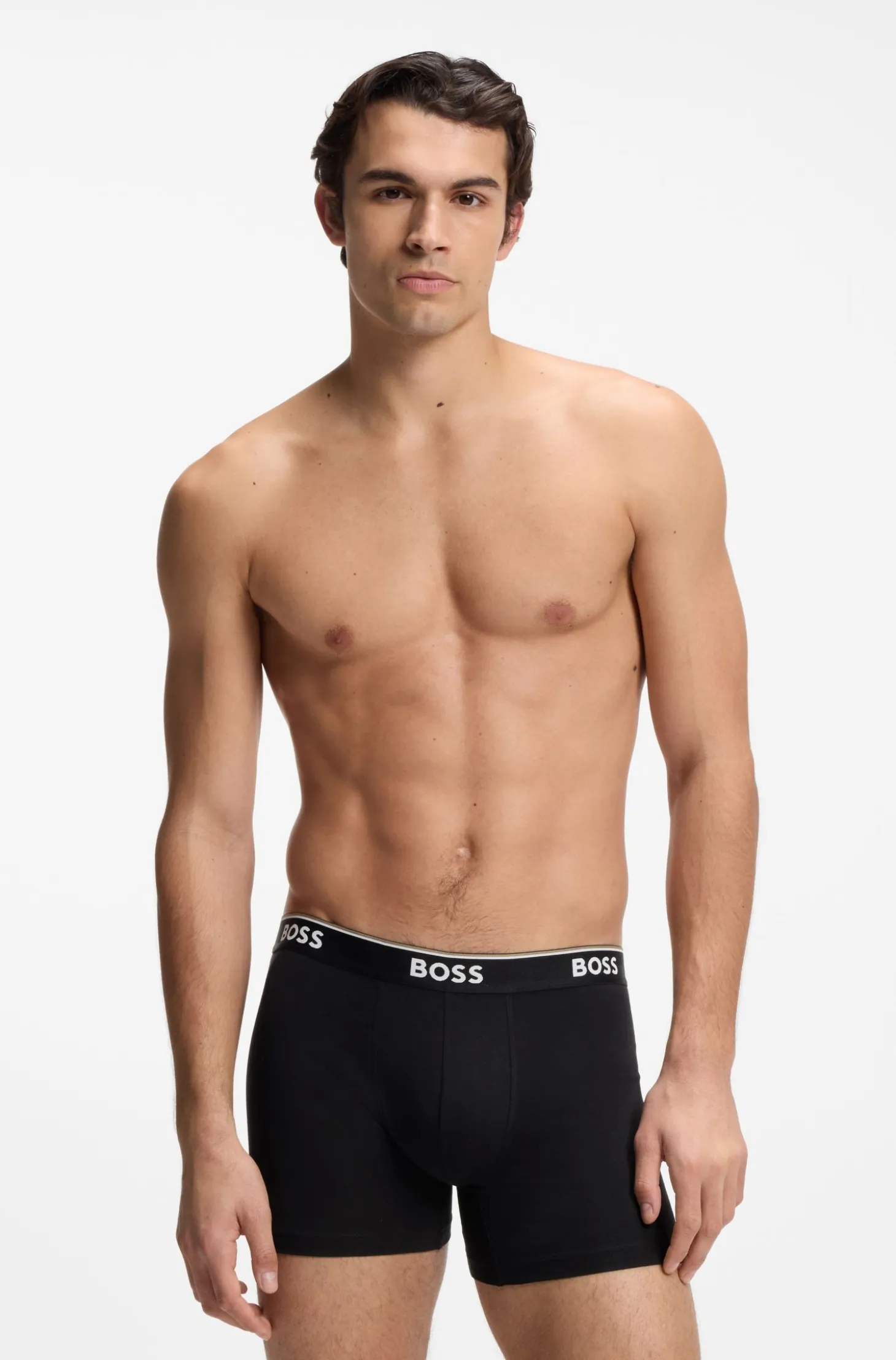 Three-pack of stretch-cotton logo-waistband boxer briefs