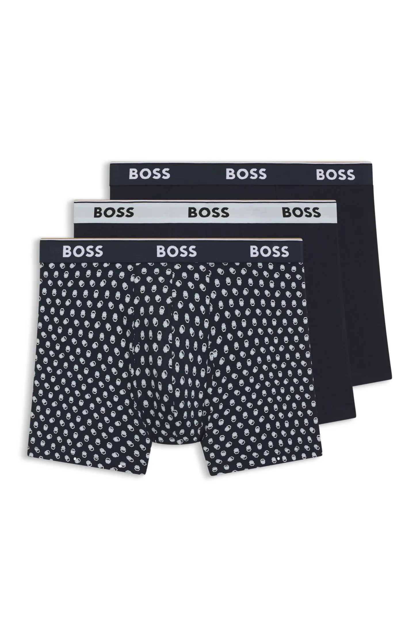 Three-pack of stretch-cotton logo-waistband boxer briefs