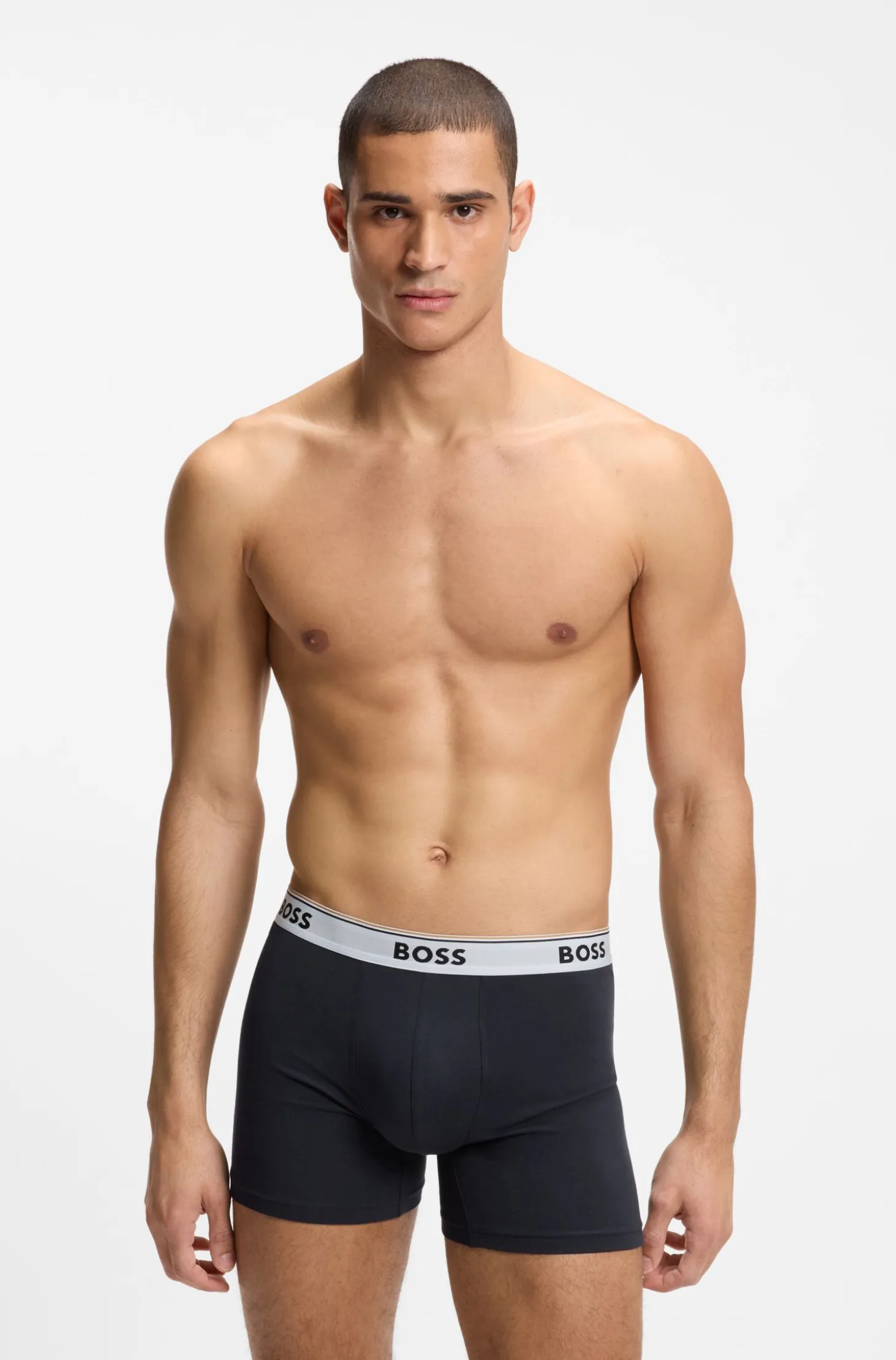 Three-pack of stretch-cotton logo-waistband boxer briefs