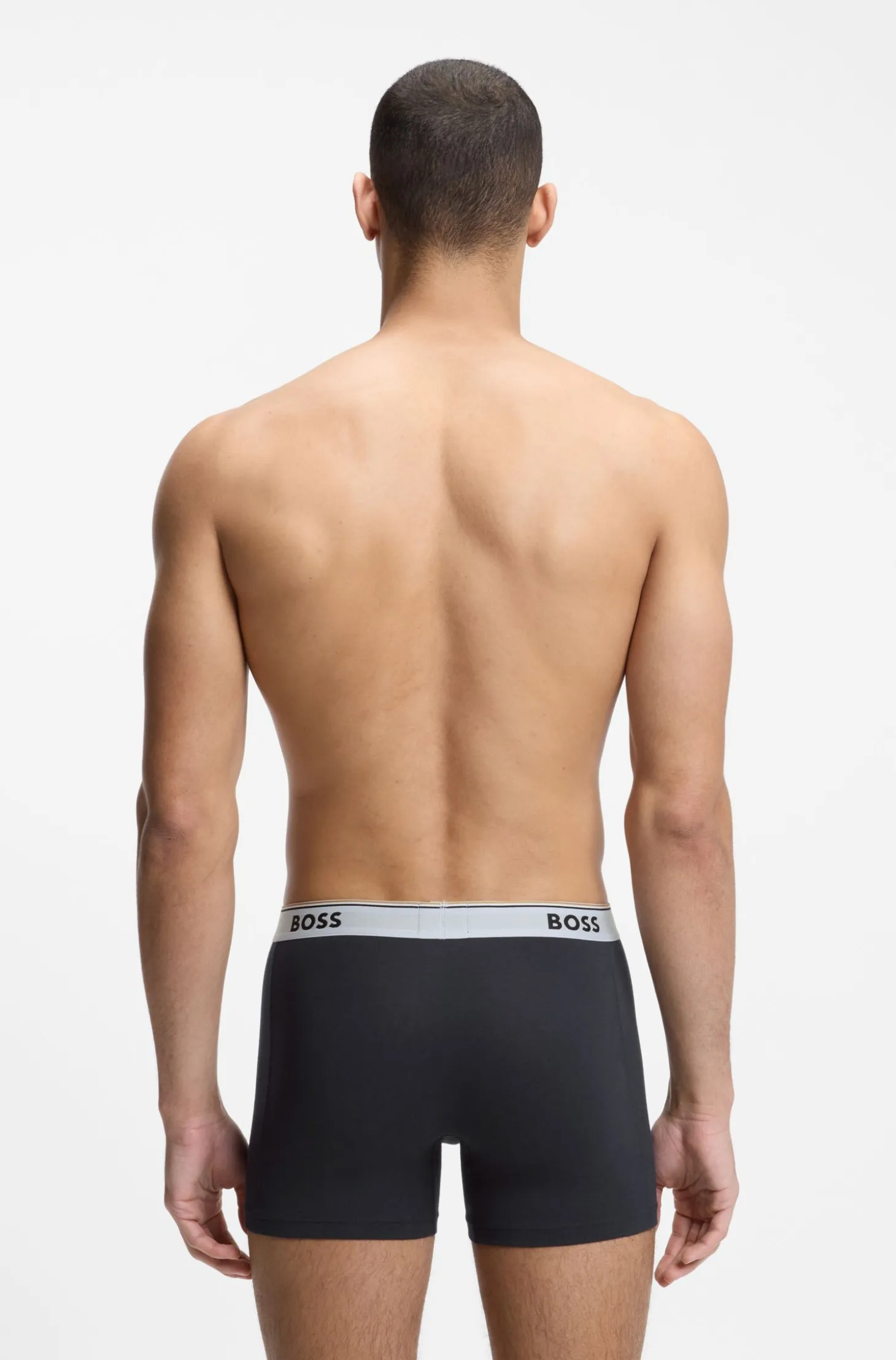 Three-pack of stretch-cotton logo-waistband boxer briefs