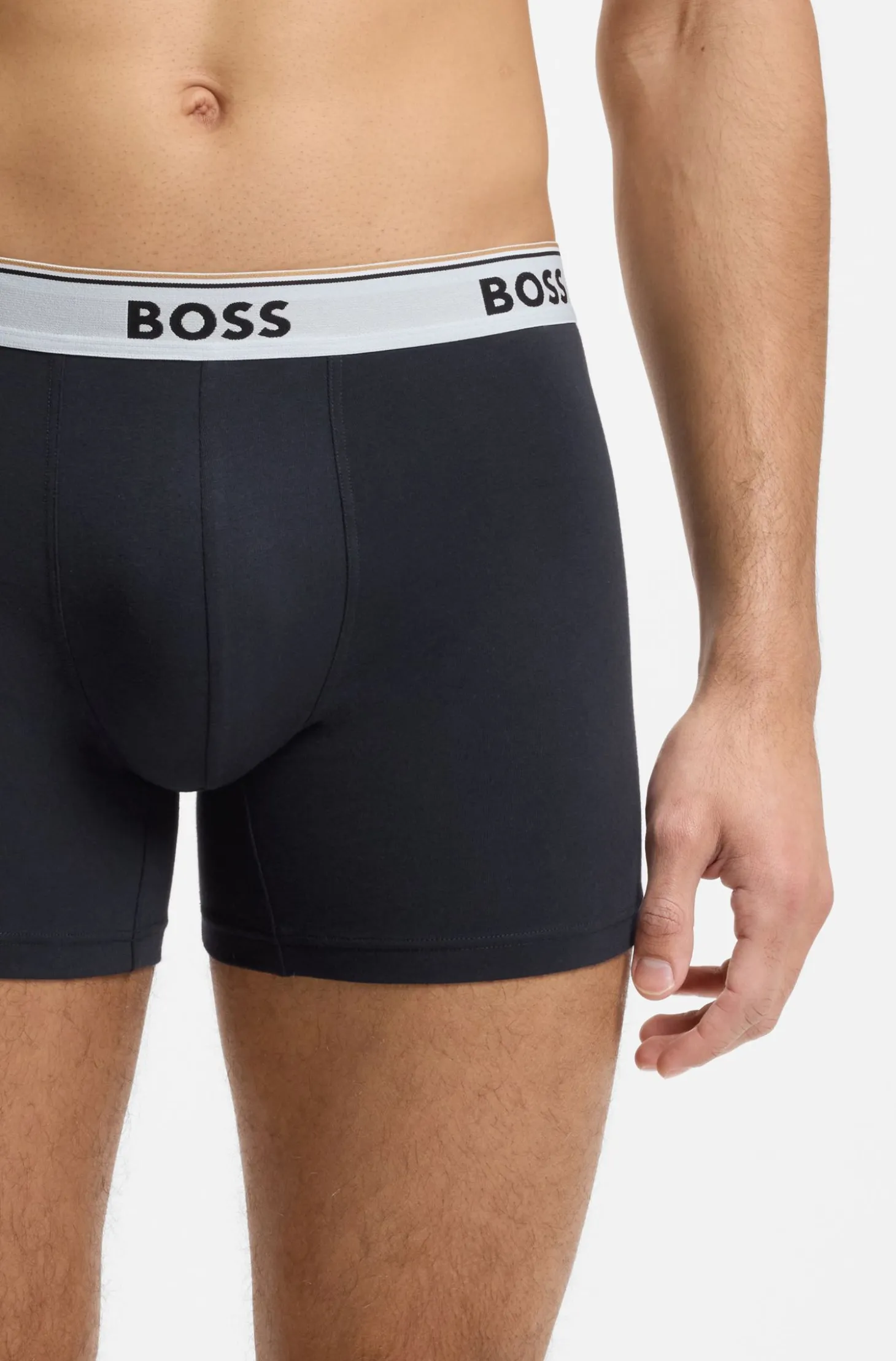 Three-pack of stretch-cotton logo-waistband boxer briefs