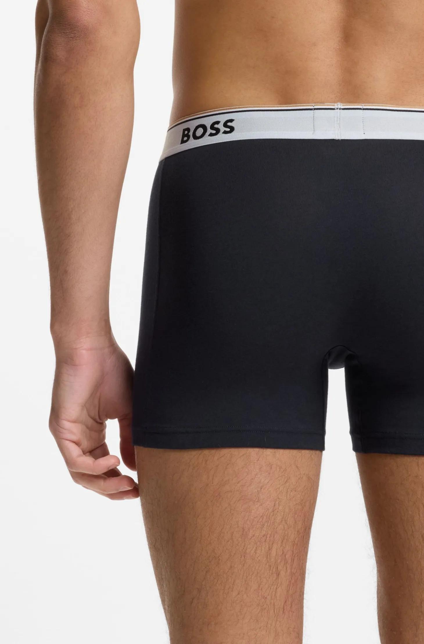 Three-pack of stretch-cotton logo-waistband boxer briefs