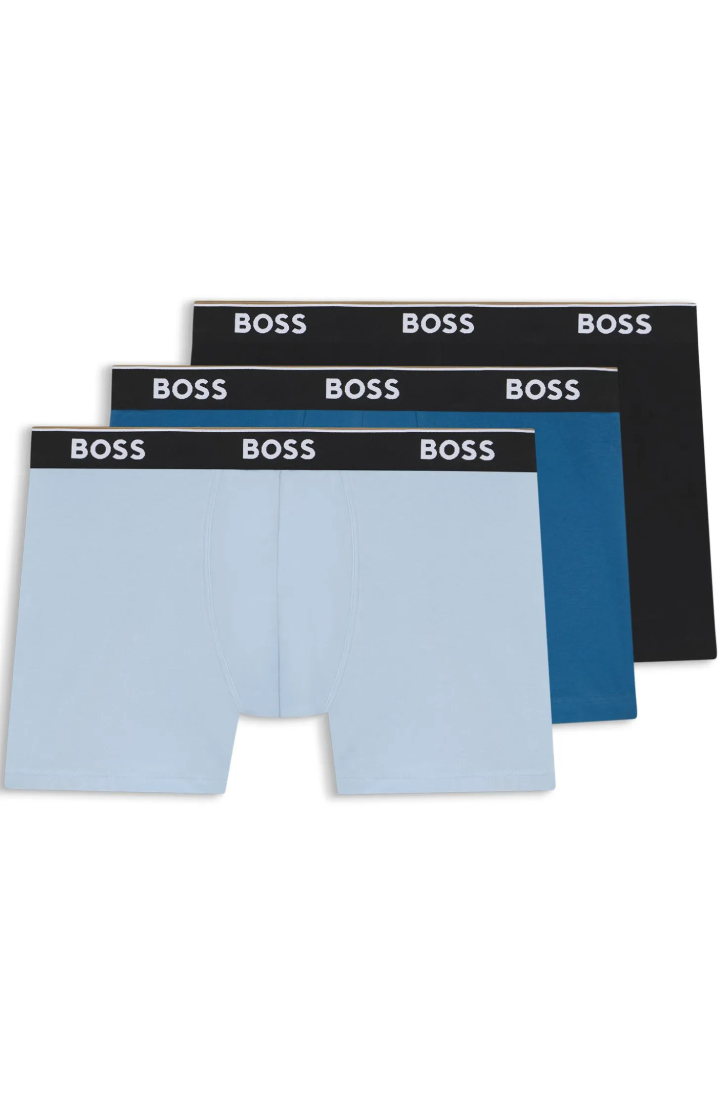 Three-pack of stretch-cotton logo-waistband boxer briefs