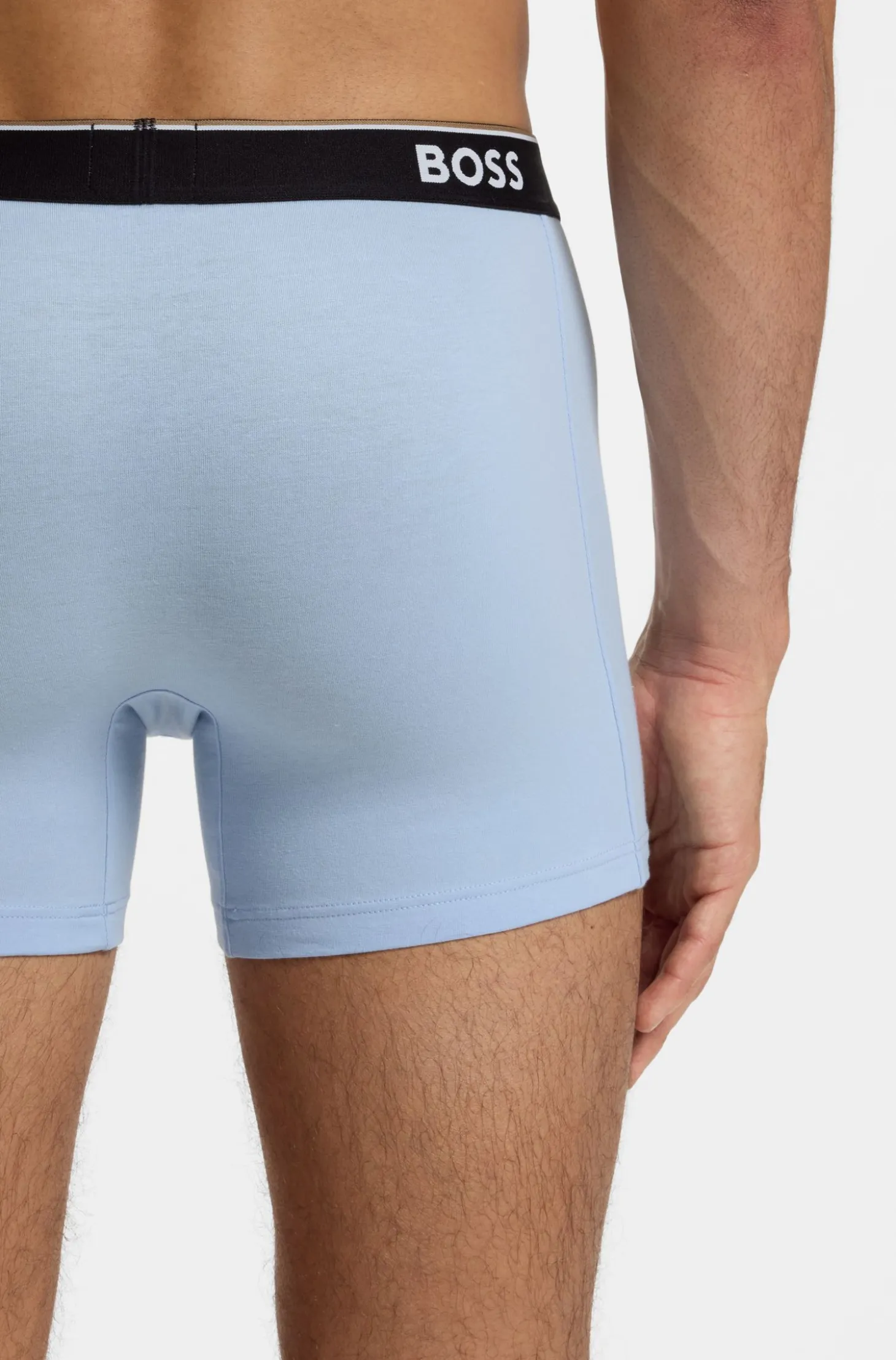 Three-pack of stretch-cotton logo-waistband boxer briefs
