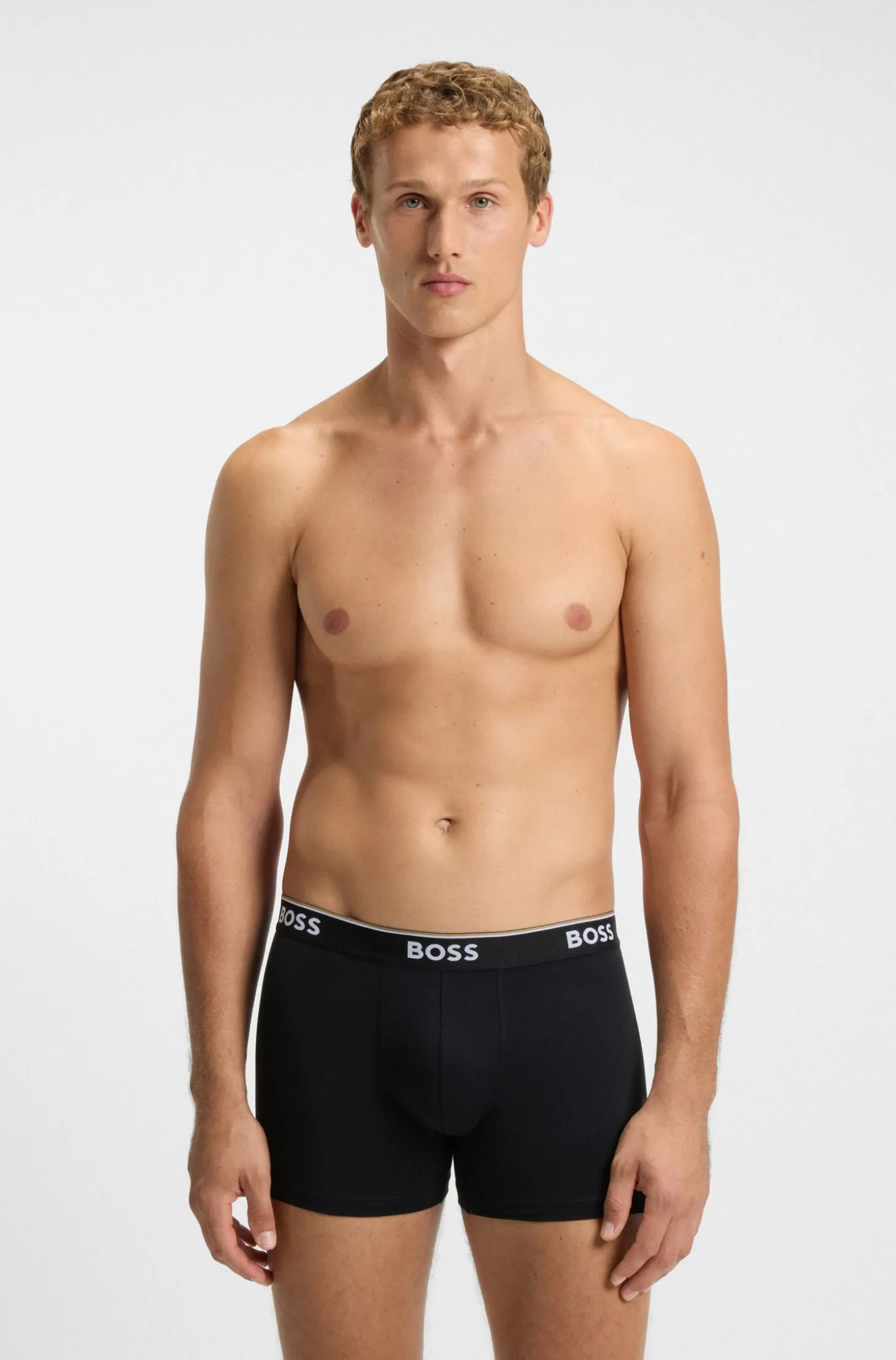 Three-pack of stretch-cotton logo-waistband boxer briefs