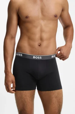 Three-pack of stretch-cotton logo-waistband boxer briefs