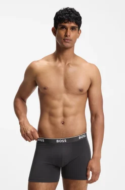 Three-pack of stretch-cotton logo-waistband boxer briefs