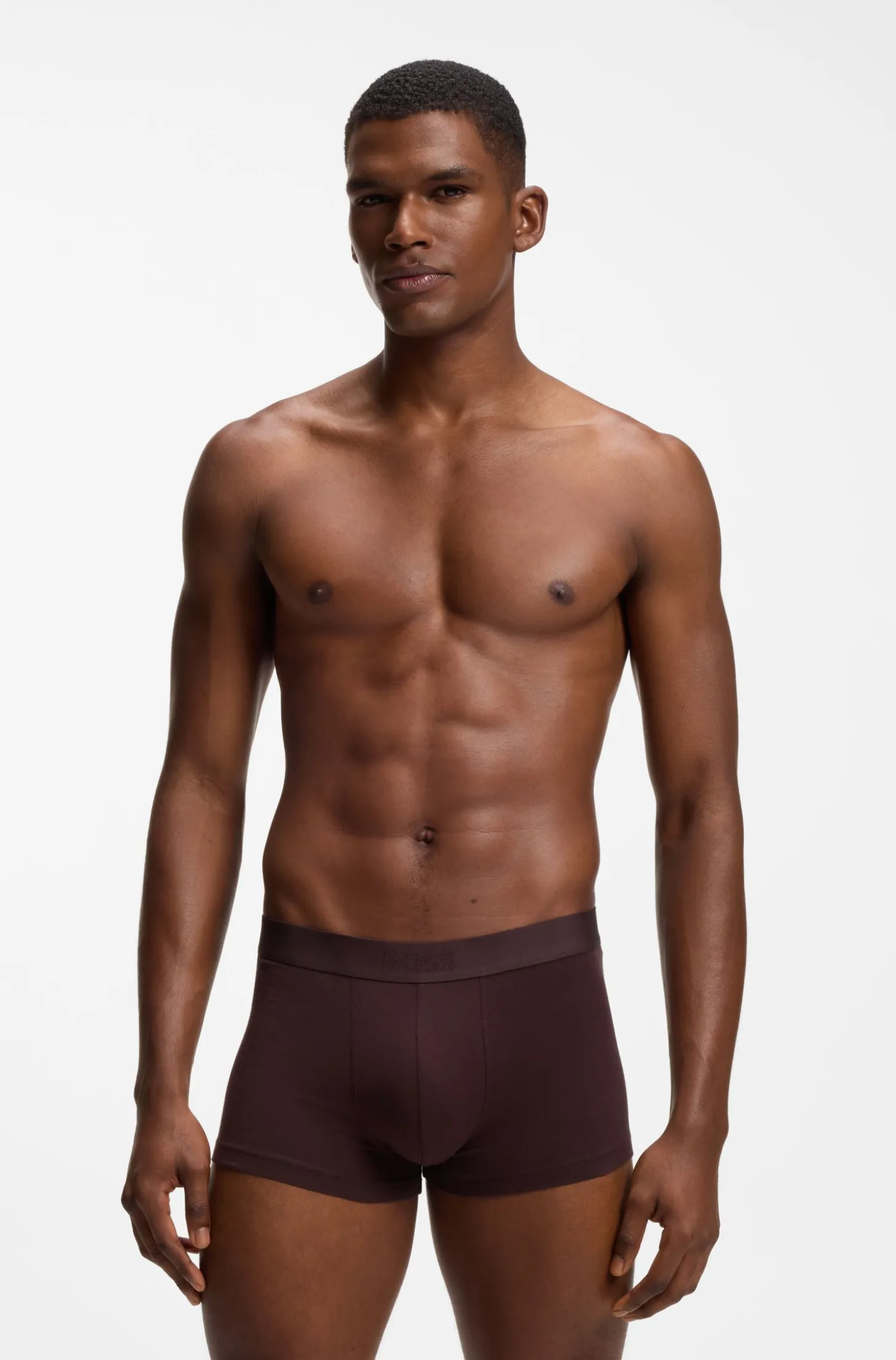 Three-pack of stretch-cotton trunks with logo waistbands