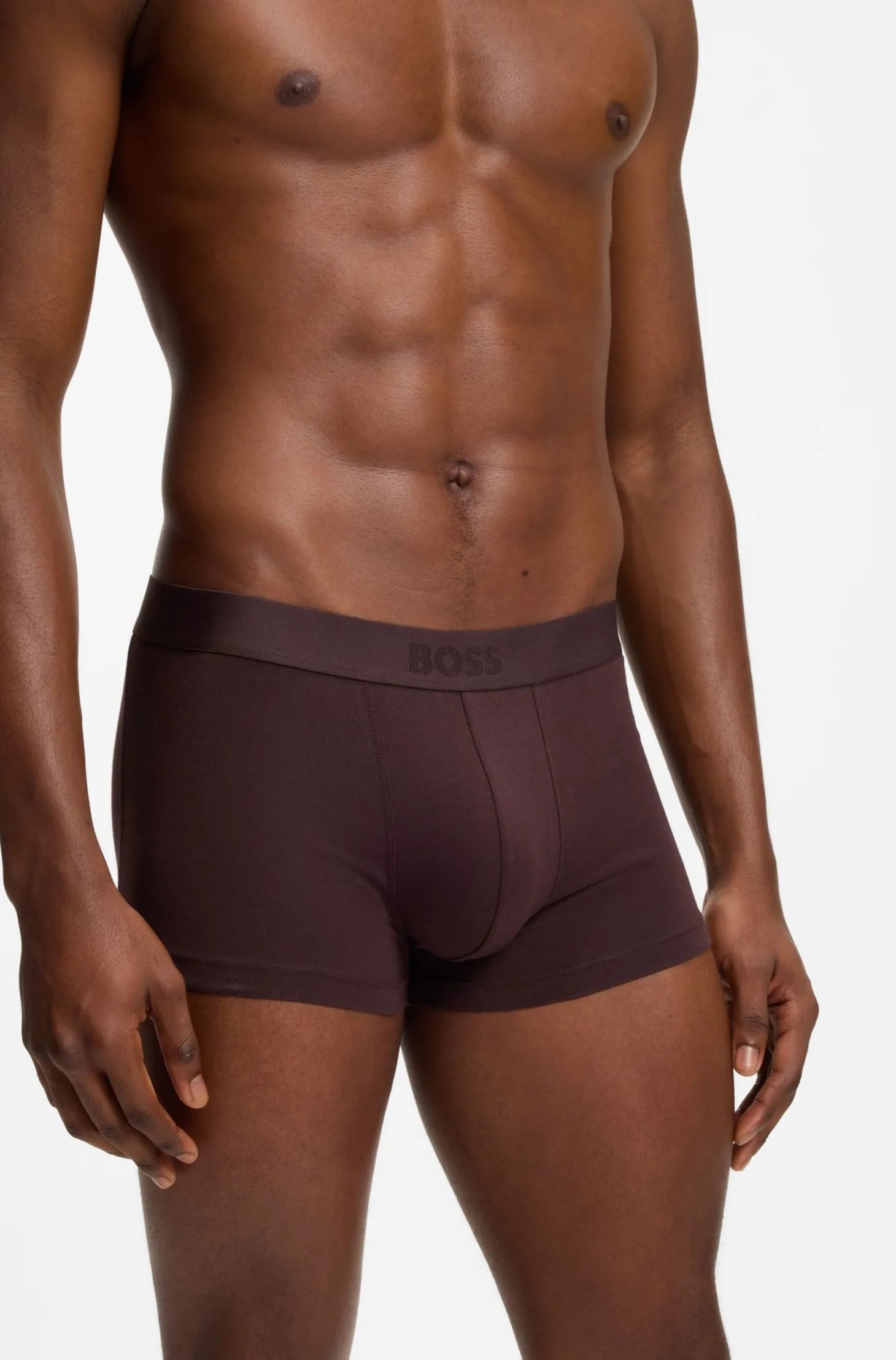 Three-pack of stretch-cotton trunks with logo waistbands