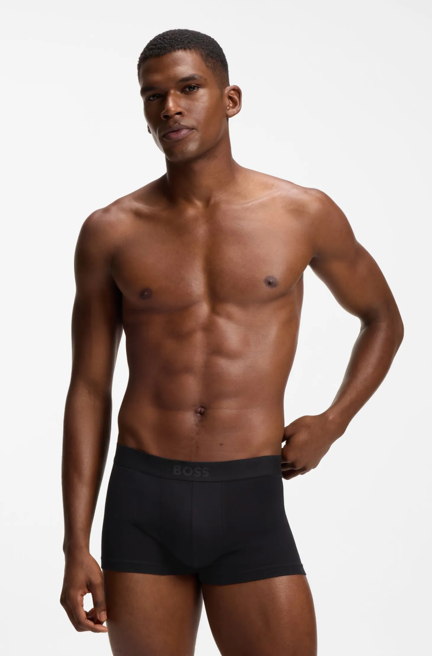 Three-pack of stretch-cotton trunks with logo waistbands
