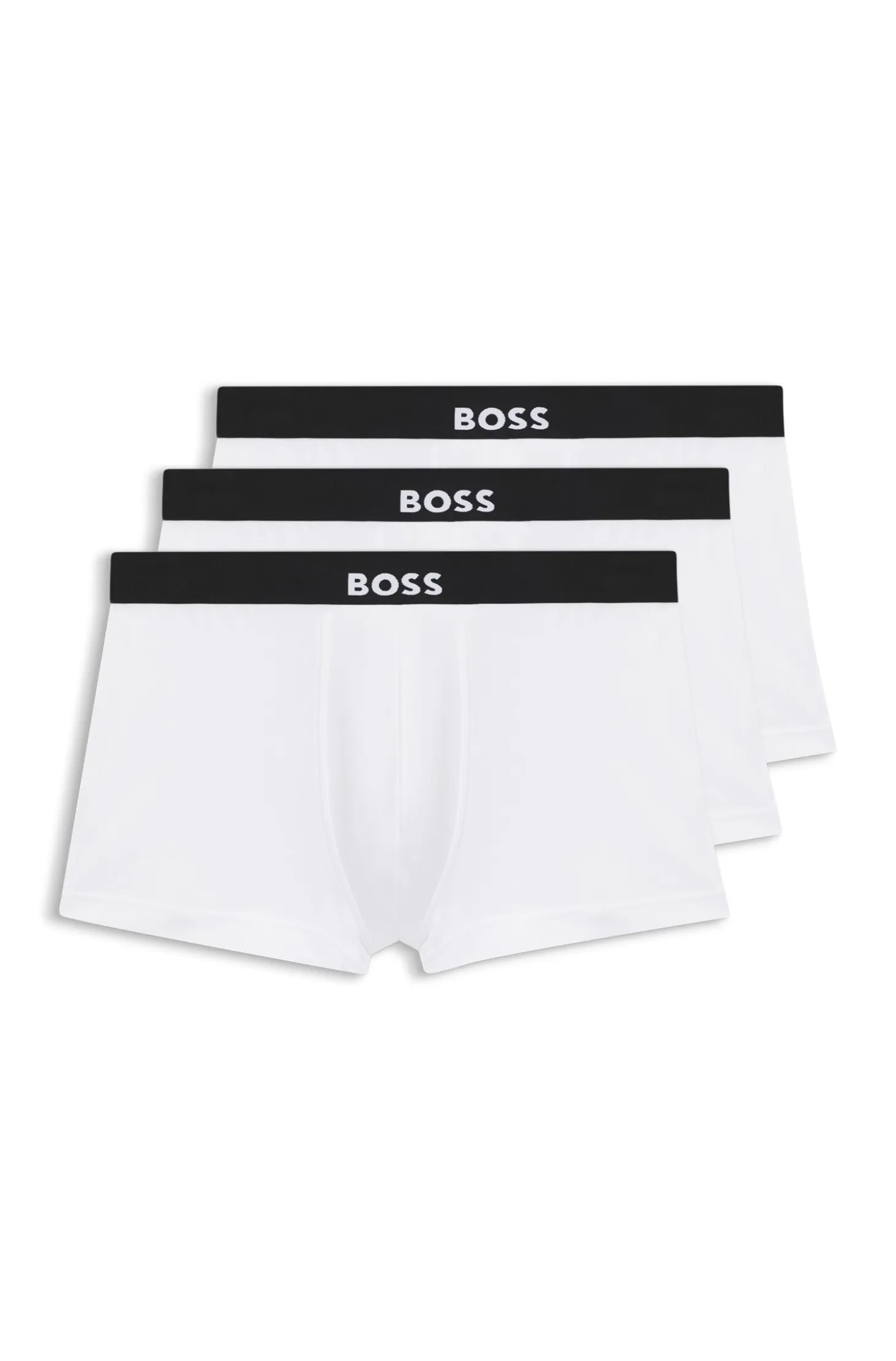 Three-pack of stretch-cotton trunks with logo waistbands