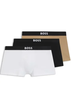 Three-pack of stretch-cotton trunks with logo waistbands