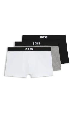 Three-pack of stretch-cotton trunks with logo waistbands