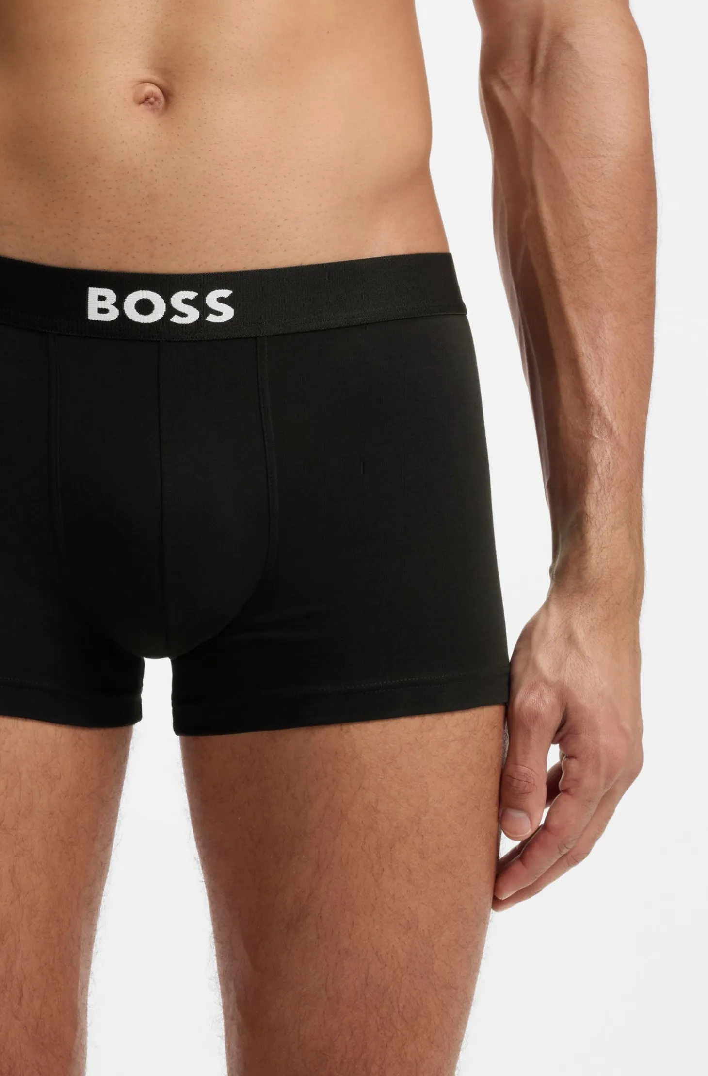 Three-pack of stretch-cotton trunks with logo waistbands