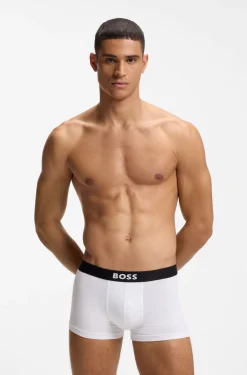 Three-pack of stretch-cotton trunks with logo waistbands