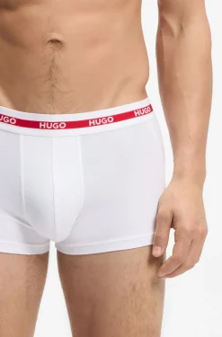Three-pack of stretch-cotton trunks with logo waistbands