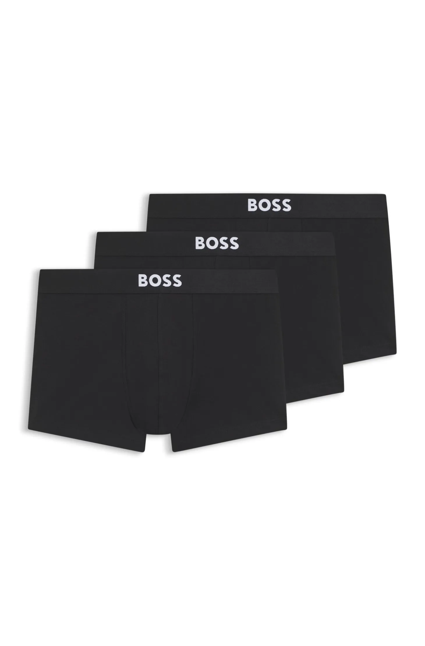 Three-pack of stretch-cotton trunks with logo waistbands