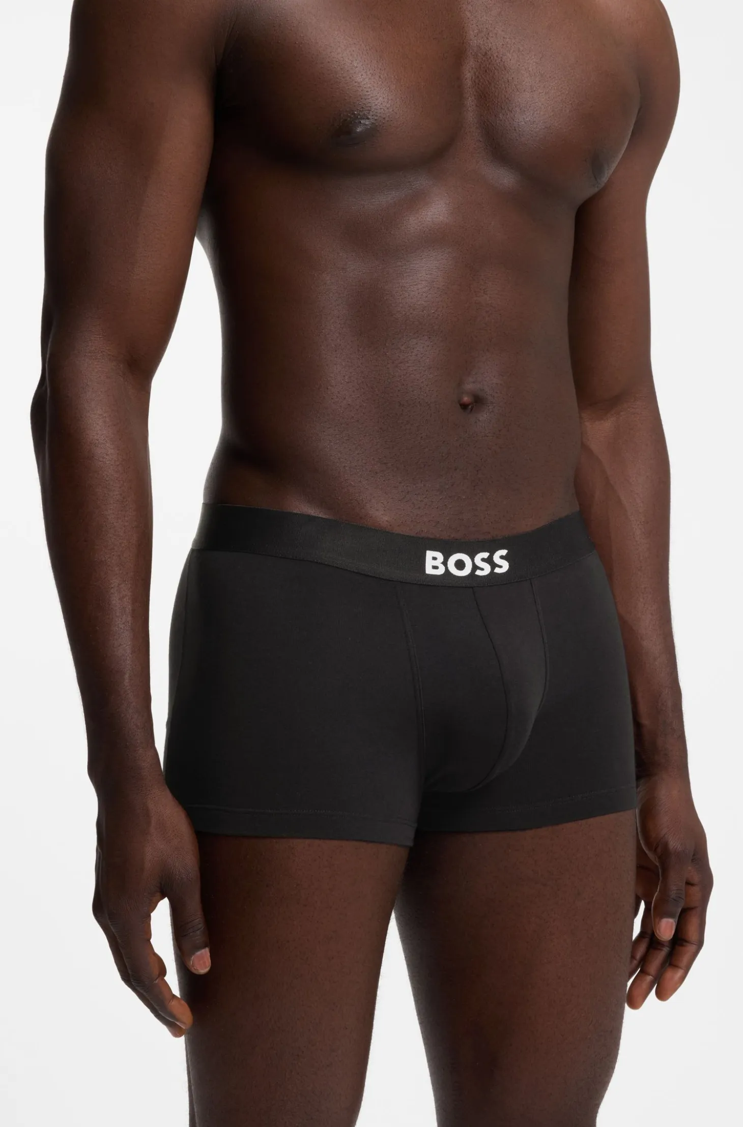 Three-pack of stretch-cotton trunks with logo waistbands