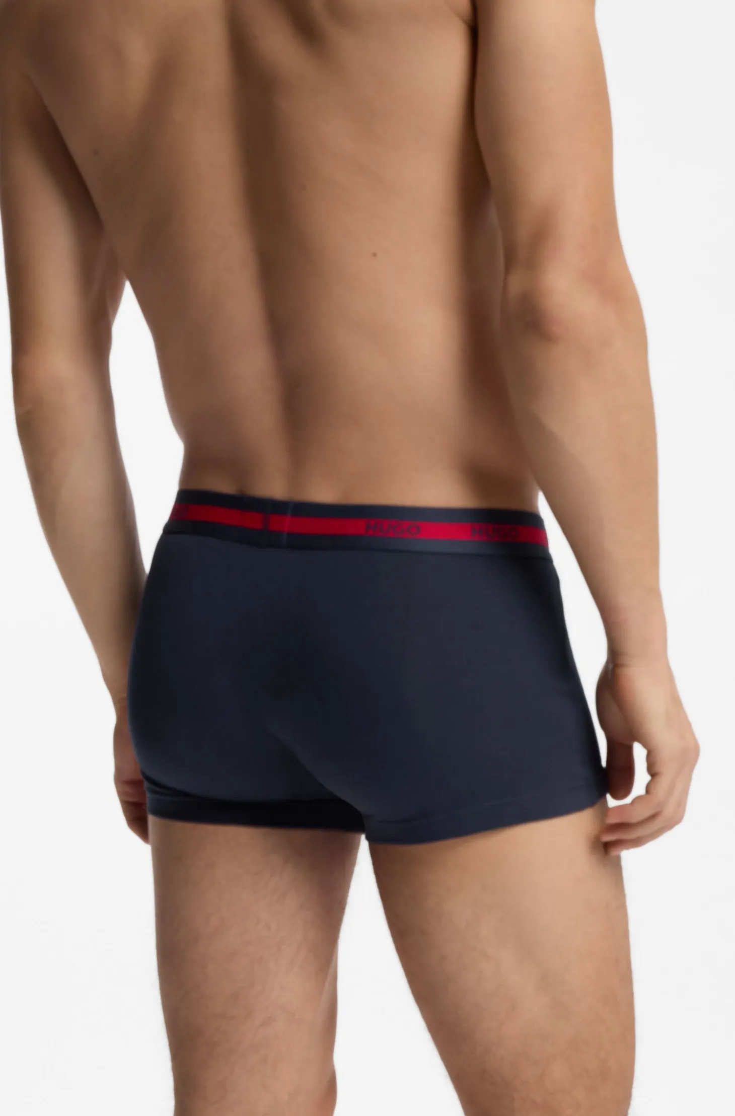 Three-pack of stretch-cotton trunks with logo waistbands