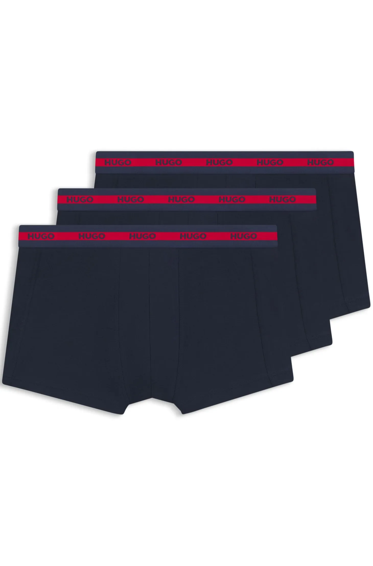 Three-pack of stretch-cotton trunks with logo waistbands