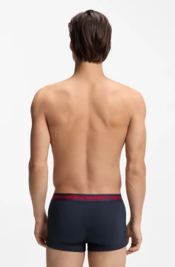 Three-pack of stretch-cotton trunks with logo waistbands
