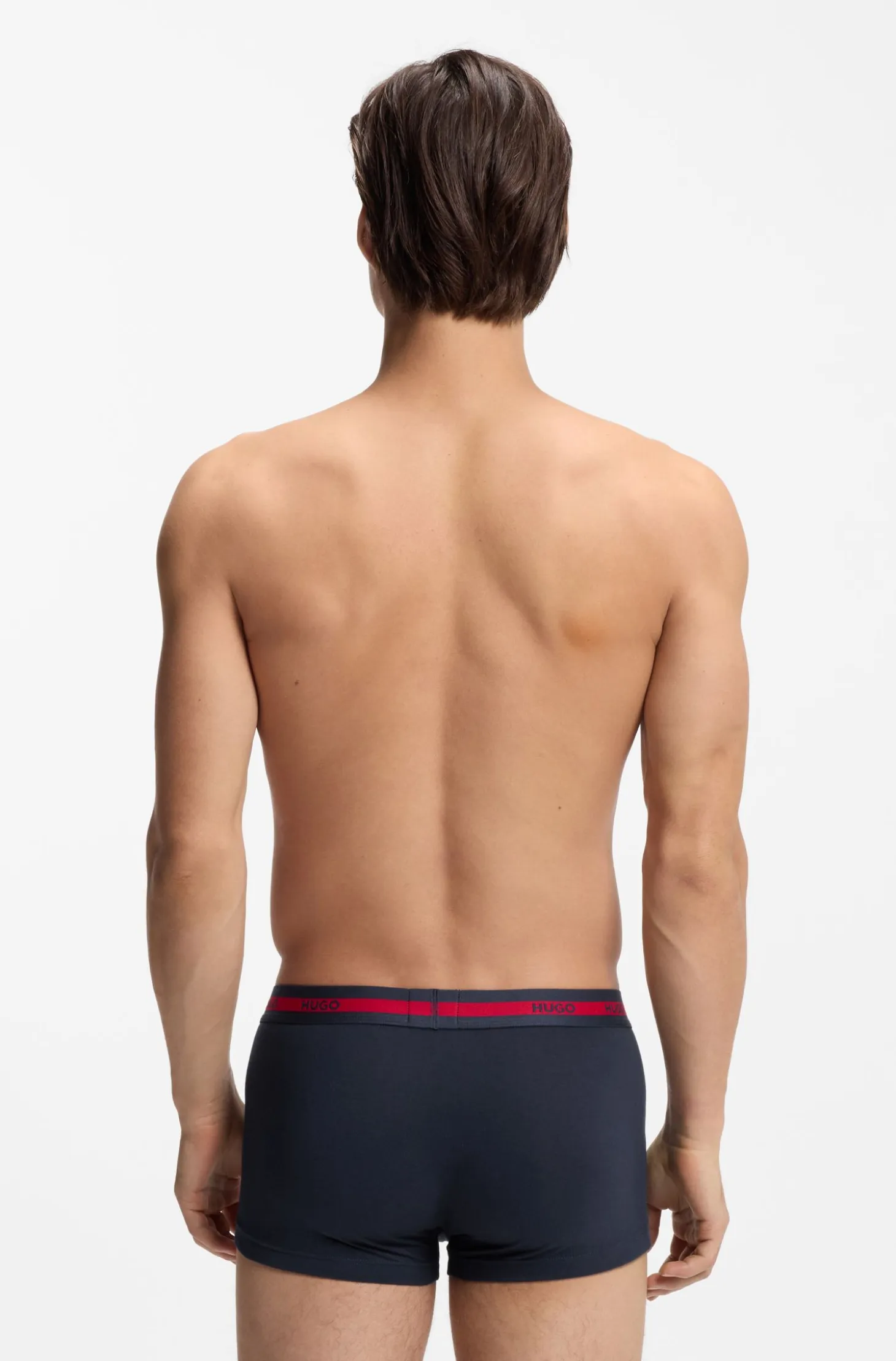 Three-pack of stretch-cotton trunks with logo waistbands