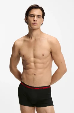 Three-pack of stretch-cotton trunks with logo waistbands