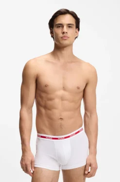 Three-pack of stretch-cotton trunks with logo waistbands
