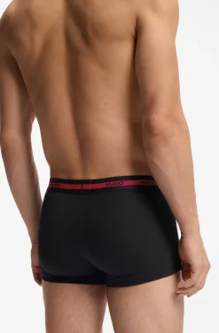 Three-pack of stretch-cotton trunks with logo waistbands