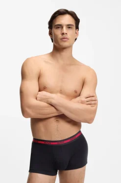 Three-pack of stretch-cotton trunks with logo waistbands