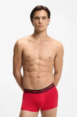 Three-pack of stretch-cotton trunks with logo waistbands