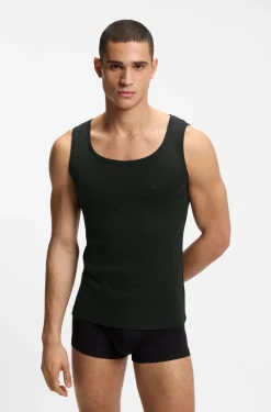 Three-pack of underwear vests in rib-knit cotton