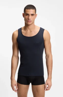Three-pack of underwear vests in rib-knit cotton