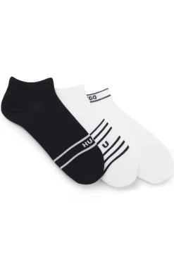 Three-pack sneaker socks with stripe details