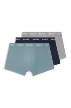 Three-pack trunks with jacquard logo waistband