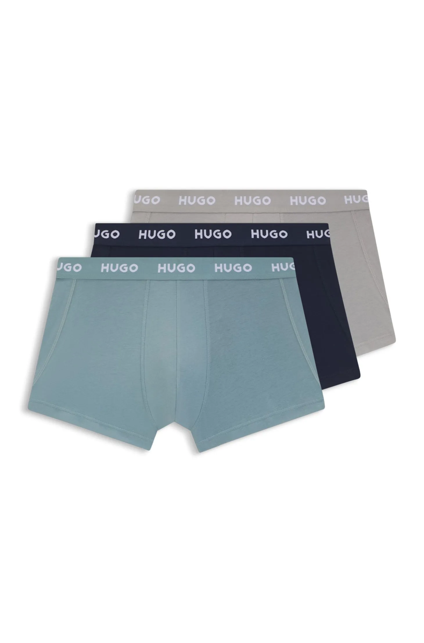 Three-pack trunks with jacquard logo waistband