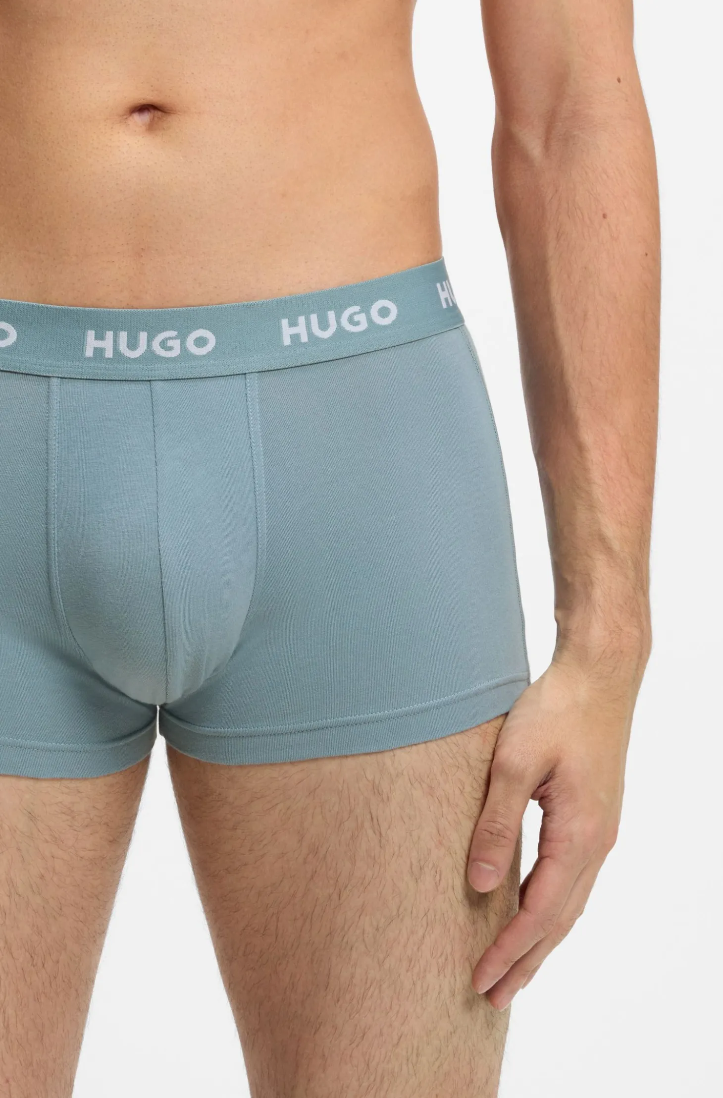 Three-pack trunks with jacquard logo waistband