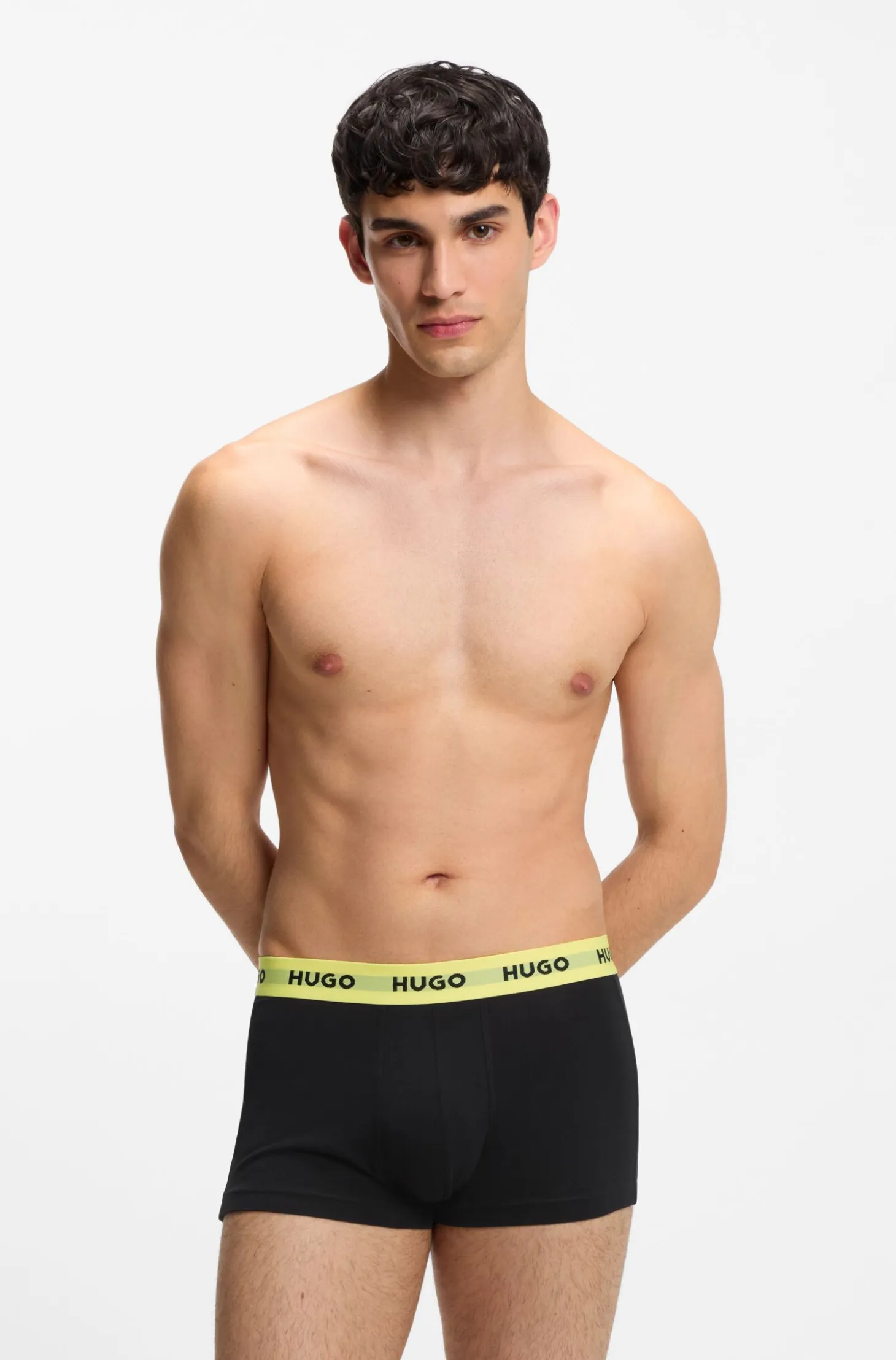Three-pack trunks with jacquard logo waistband