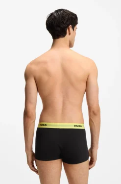 Three-pack trunks with jacquard logo waistband