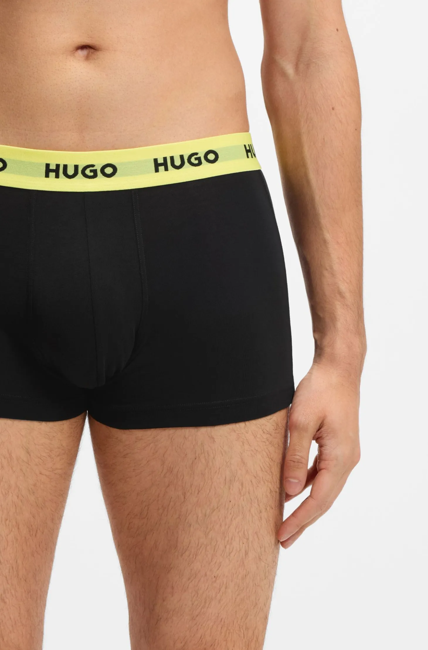 Three-pack trunks with jacquard logo waistband