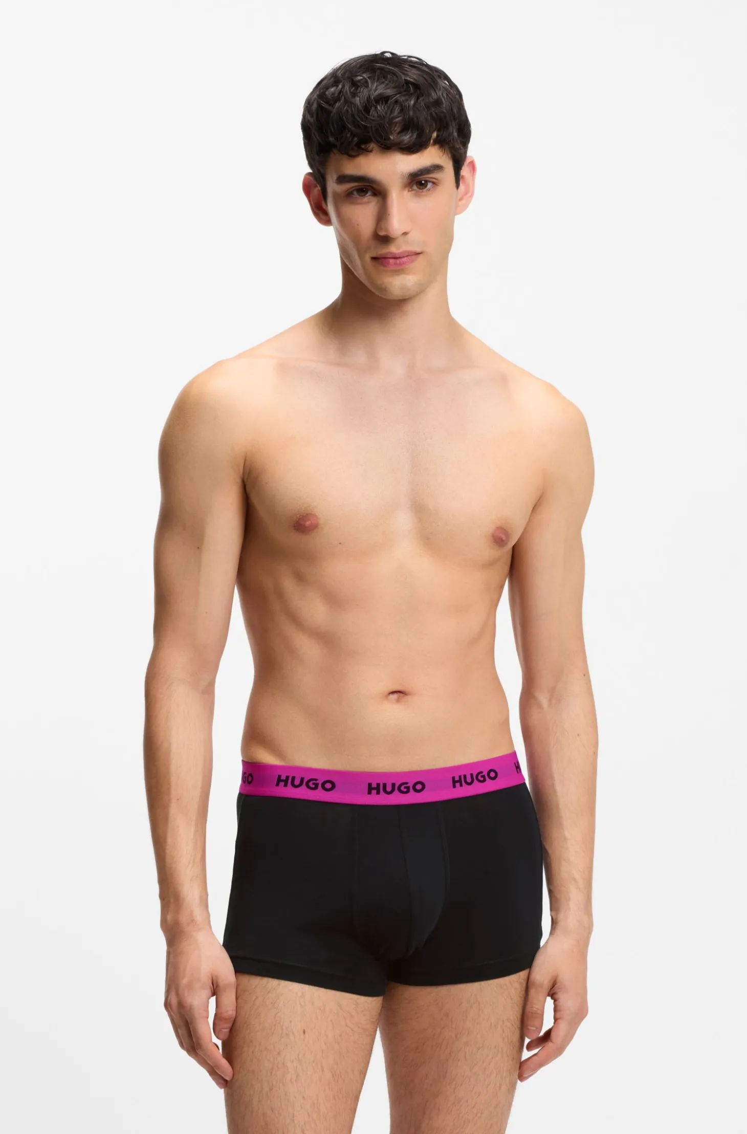 Three-pack trunks with jacquard logo waistband
