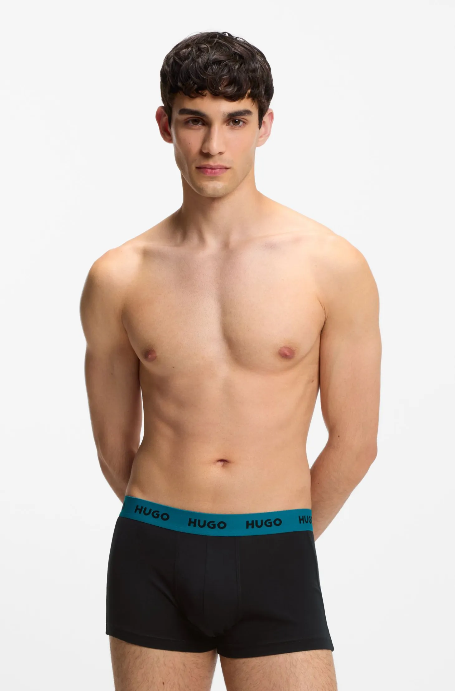 Three-pack trunks with jacquard logo waistband