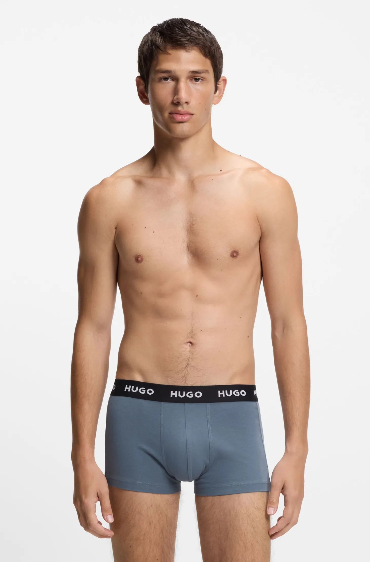 Three-pack trunks with jacquard logo waistband