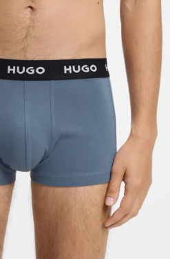 Three-pack trunks with jacquard logo waistband