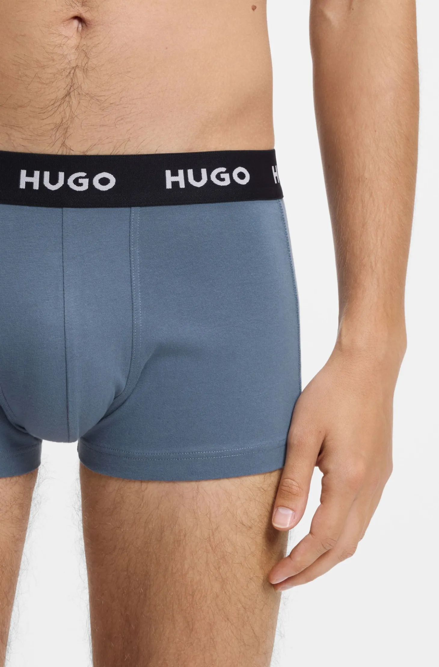 Three-pack trunks with jacquard logo waistband