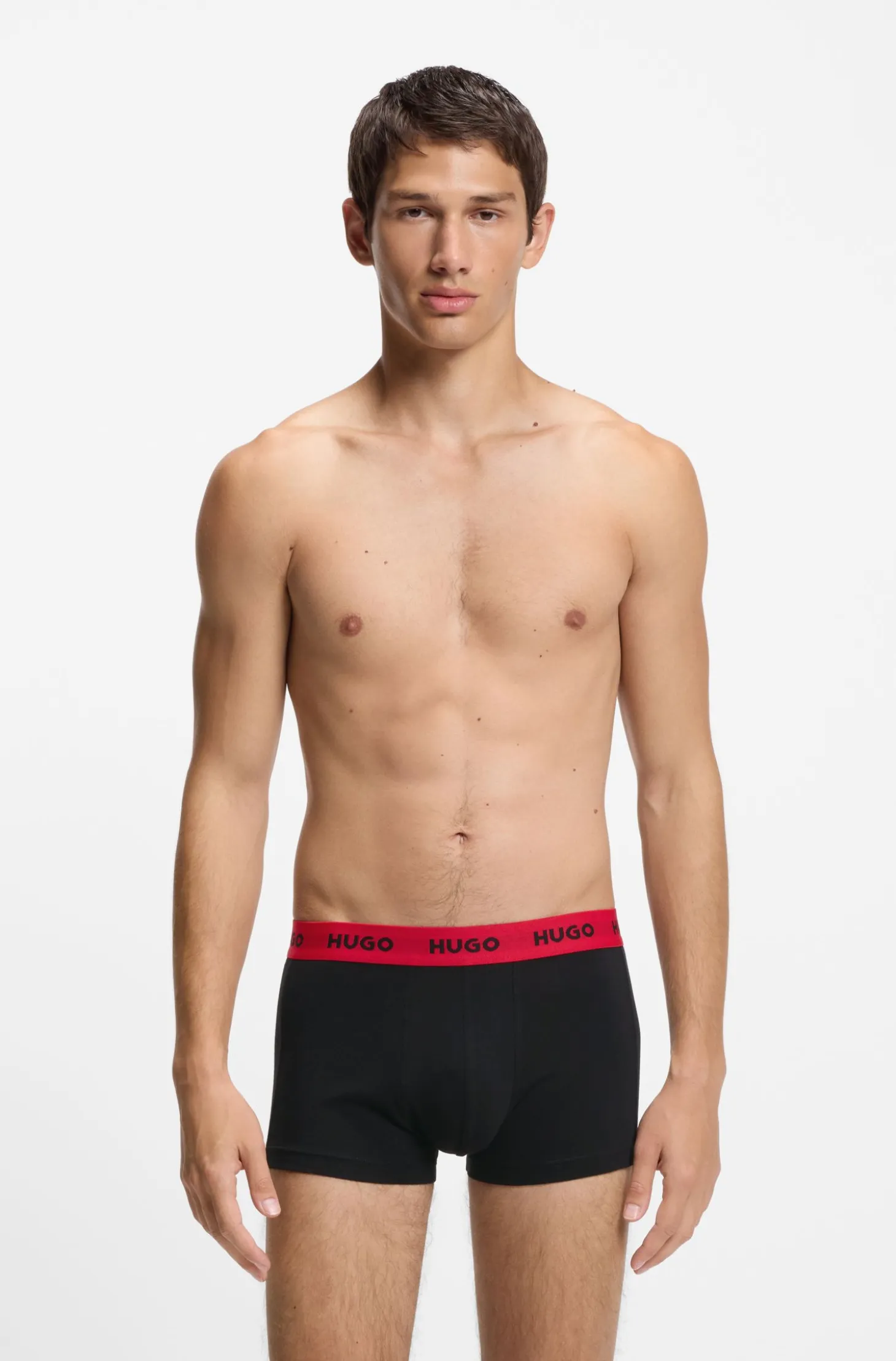 Three-pack trunks with jacquard logo waistband
