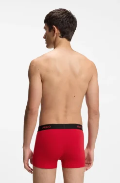 Three-pack trunks with jacquard logo waistband